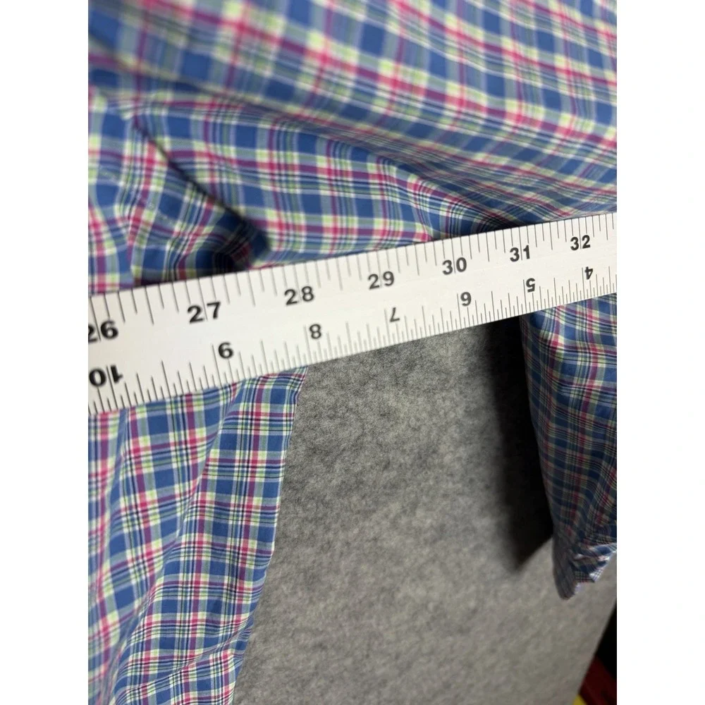Polo Ralph Lauren Shirt Mens 3XB Big Plaid Long Sleeve Pink Blue Button Up Pony